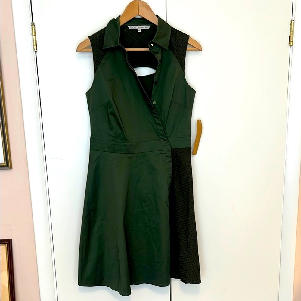 RACHEL Rachel Roy Green Asymmetrical A-Line Dress